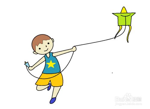 放风筝的男孩怎么画