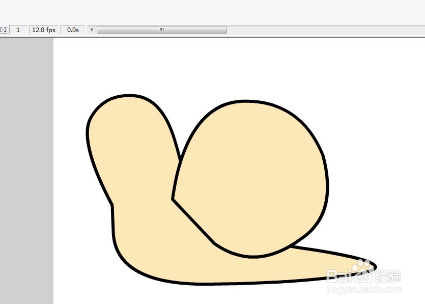 flash用椭圆形工具和矩形工具绘制一只蜗牛