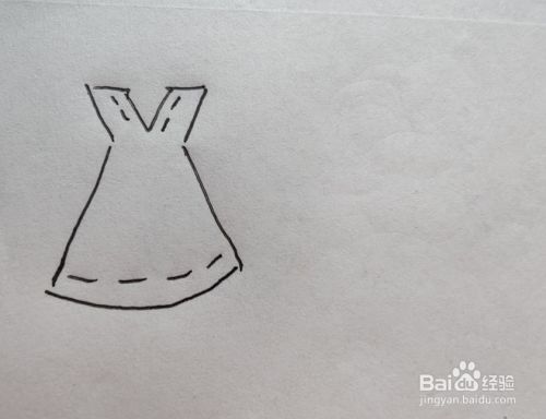 用简笔画怎么为学生画一条裙子?