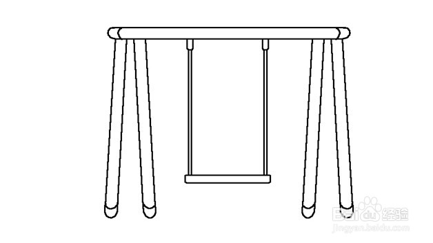 秋千简笔画 画法图片