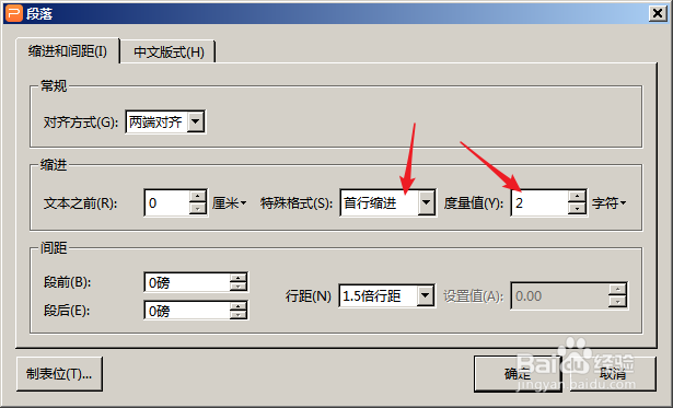 WPS演示文字段落的几种缩进方式对比