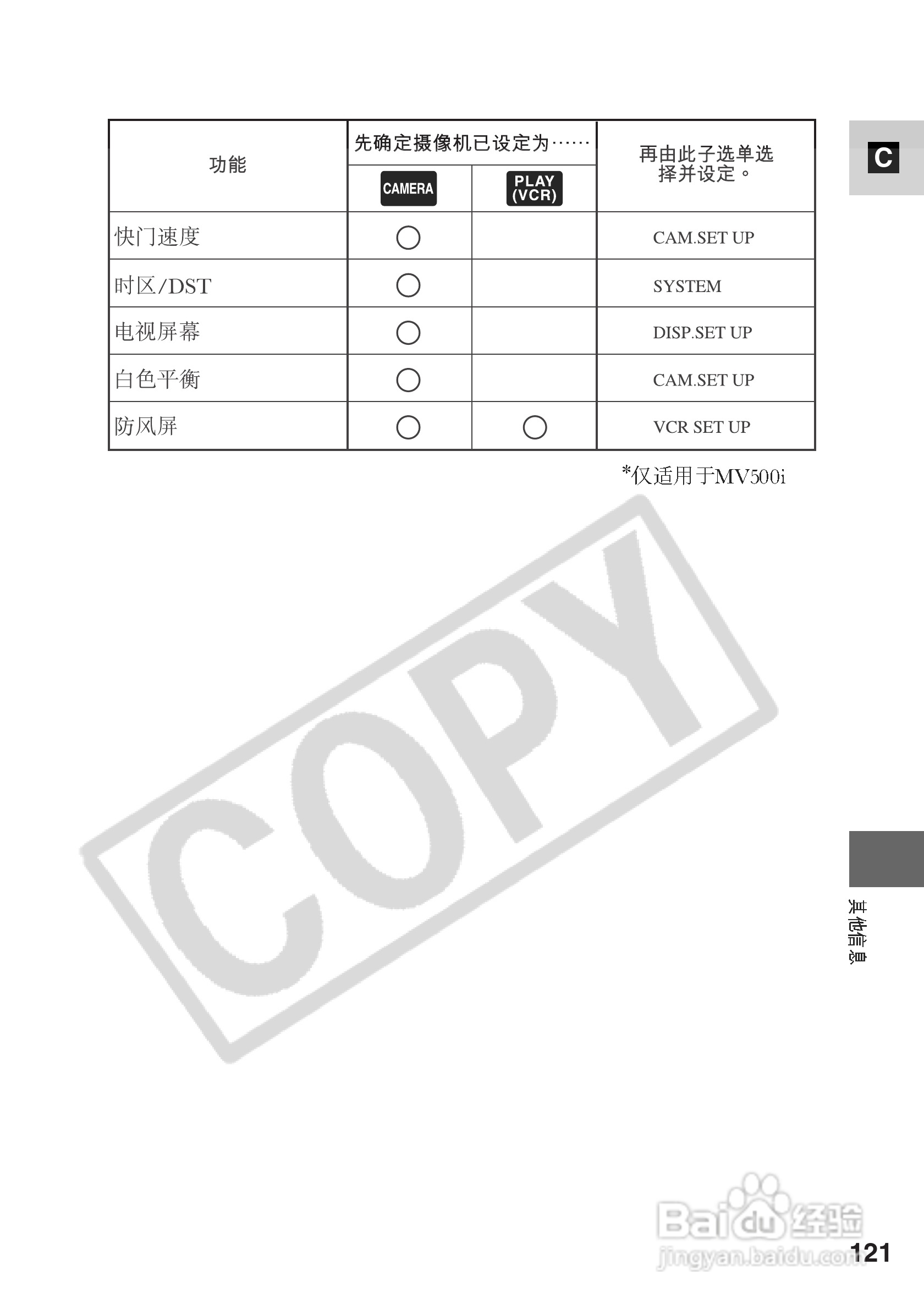 佳能MV500数码摄像机使用说明书:[13]