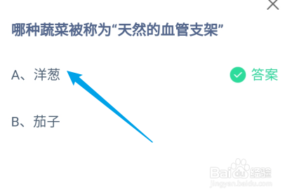 蚂蚁庄园：哪种蔬菜被称为“天然的血管支架”