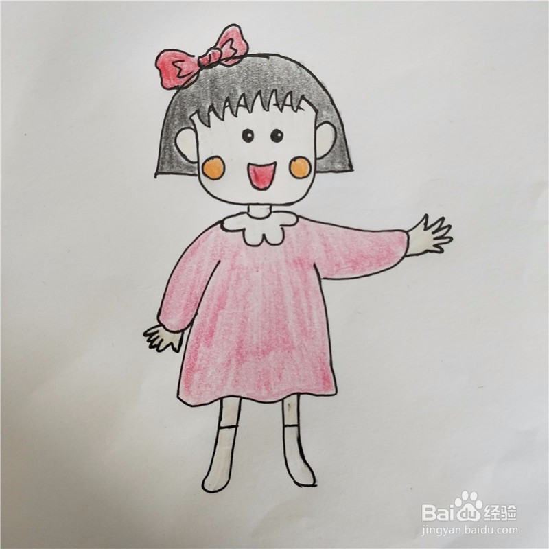 怎么画樱桃小丸子的简笔画?