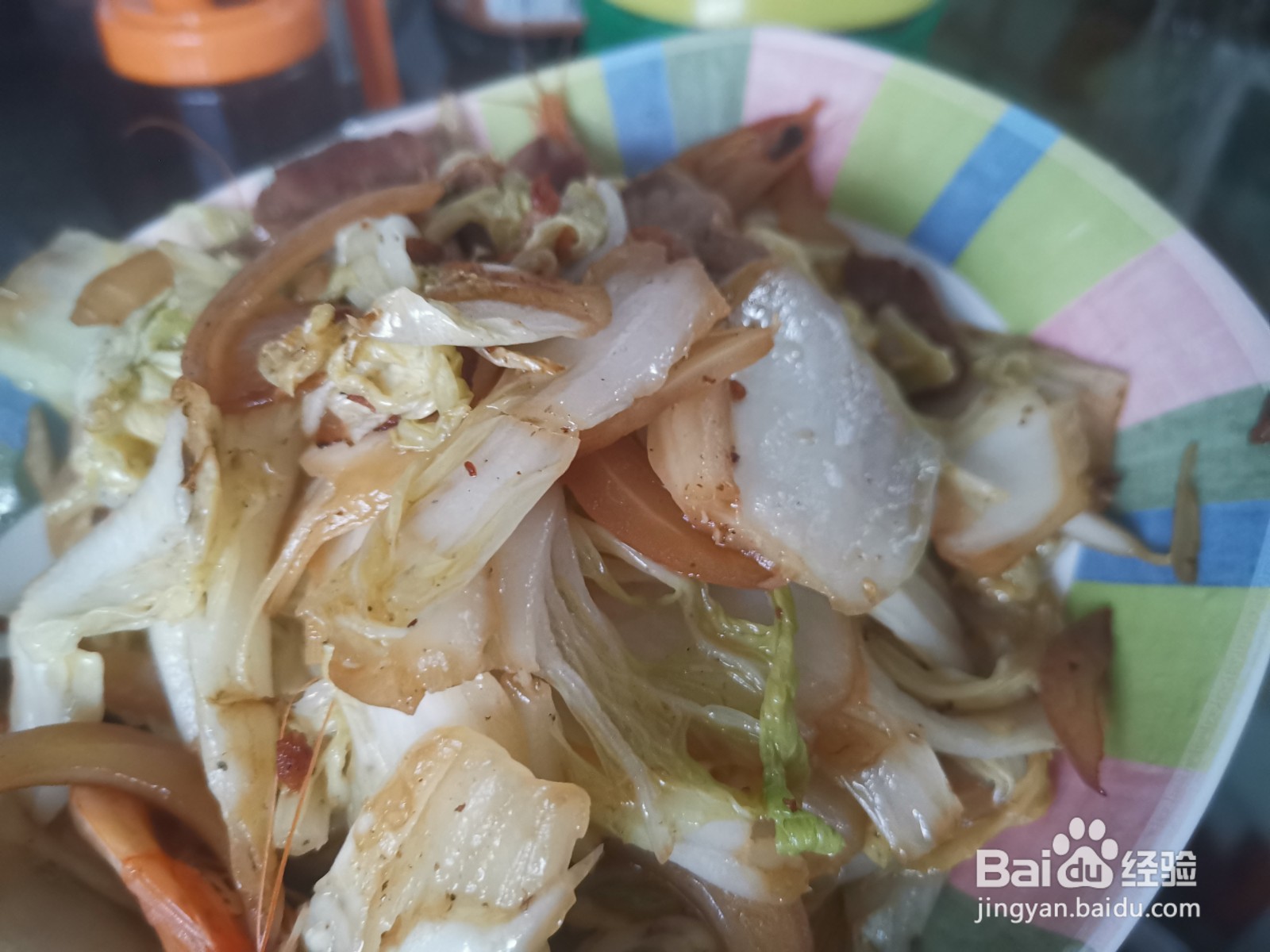 猪肉大虾炒白菜片