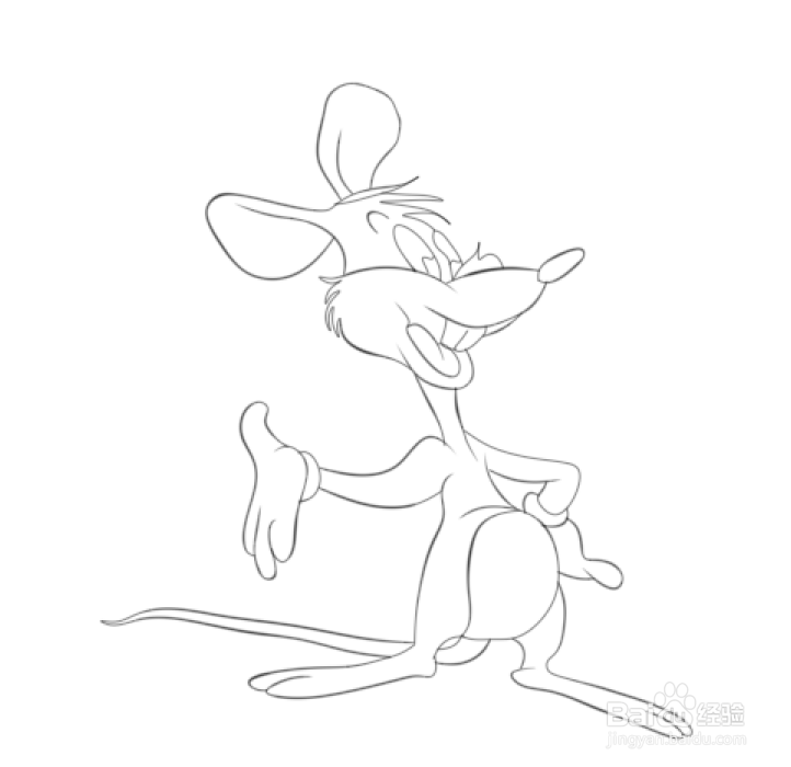 简笔画--卡通版得意的小老鼠
