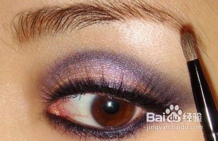 紫色烟熏妆画法