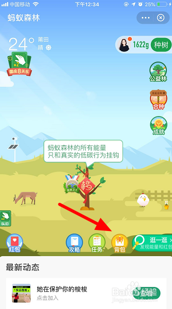 蚂蚁森林怎么赠送道具