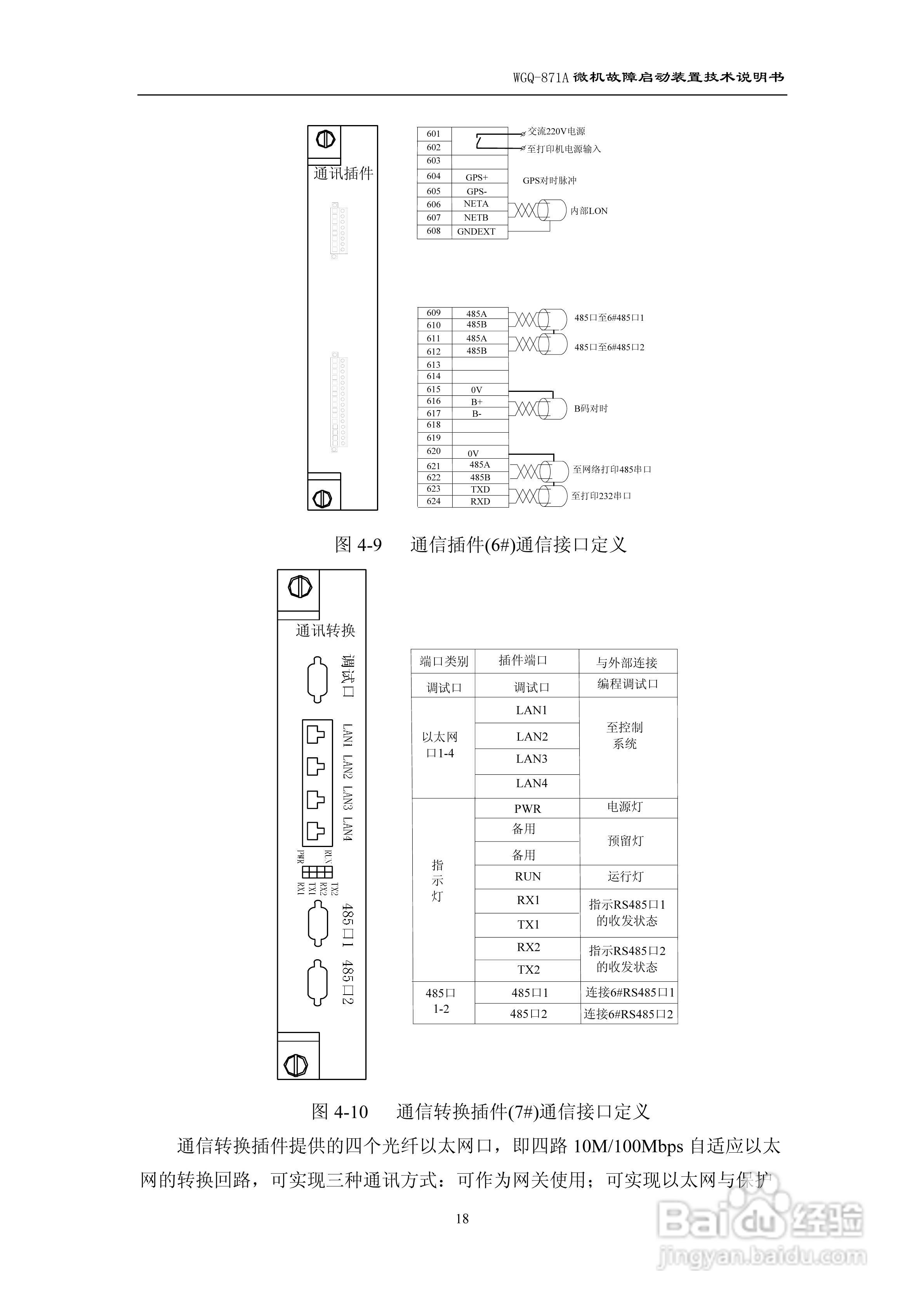 许继WGQ-871A微机故障启动装置技术说明书:[3]