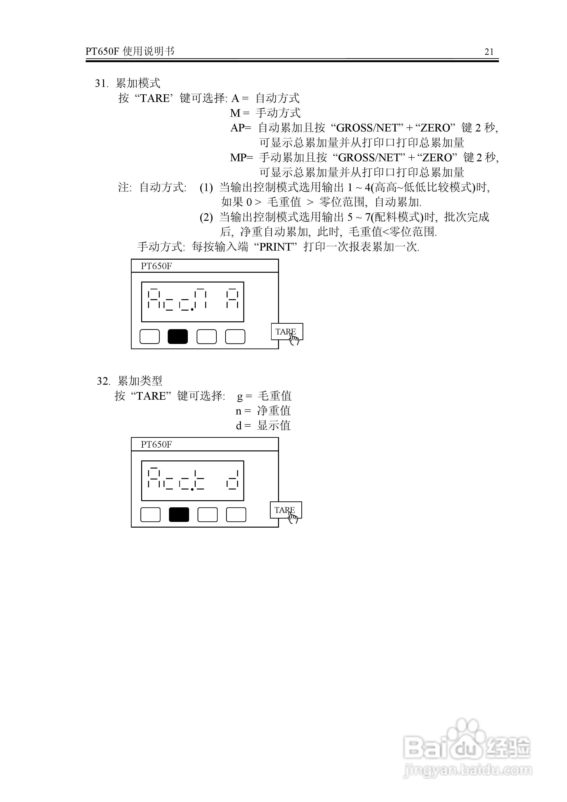 PT650F称重显示器说明书:[3]