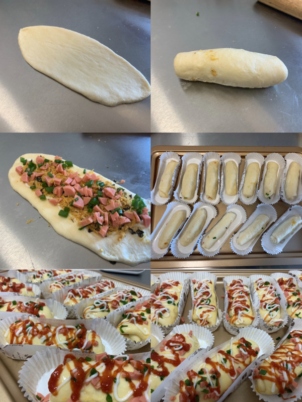 香葱肉松沙拉火腿肠面包