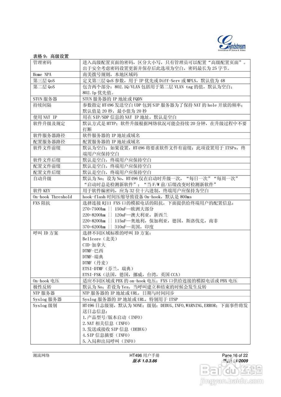 Grandstream HT496双FXS口模拟电话适配器用户手册:[2]