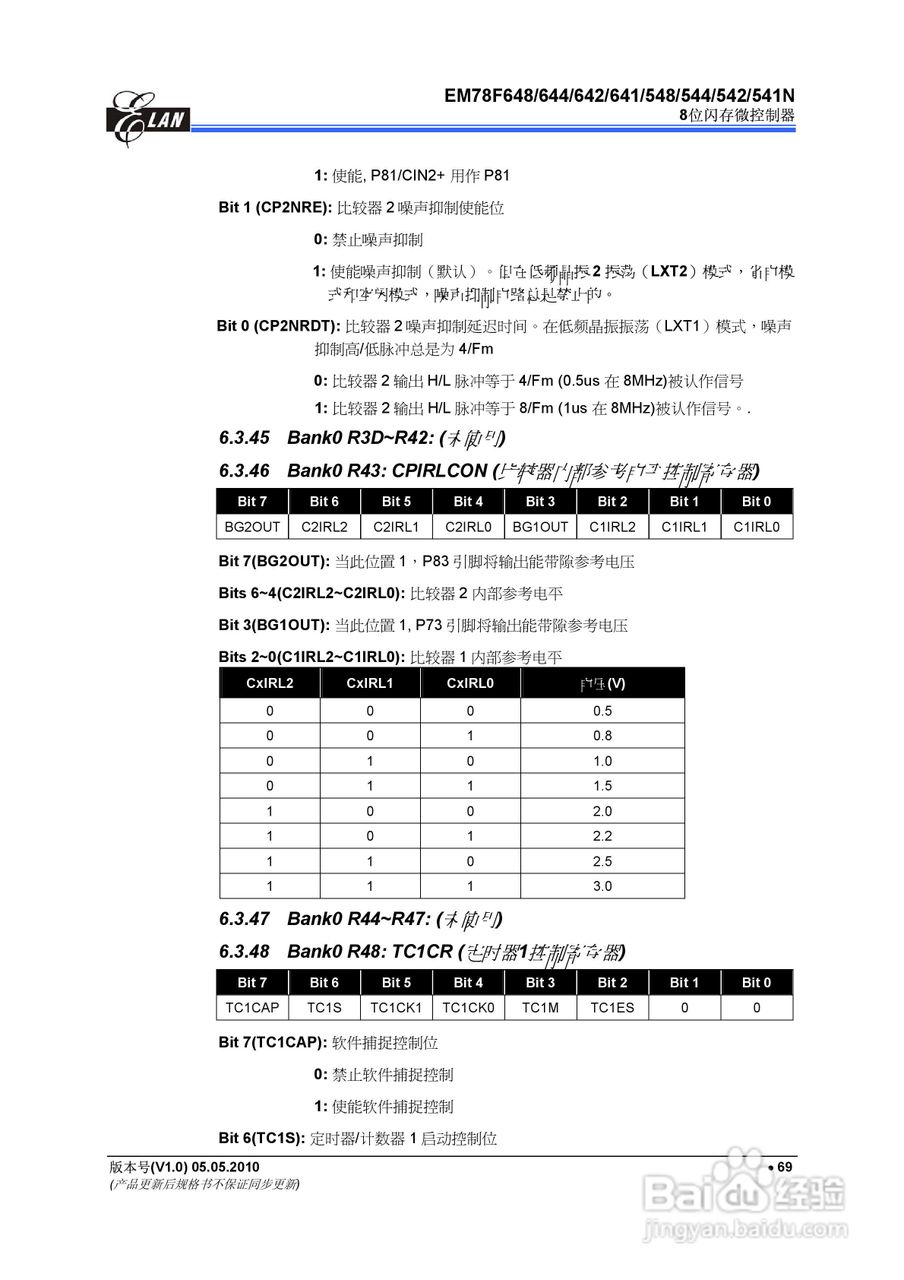 EM78F 8位闪存微控制器说明书:[8]