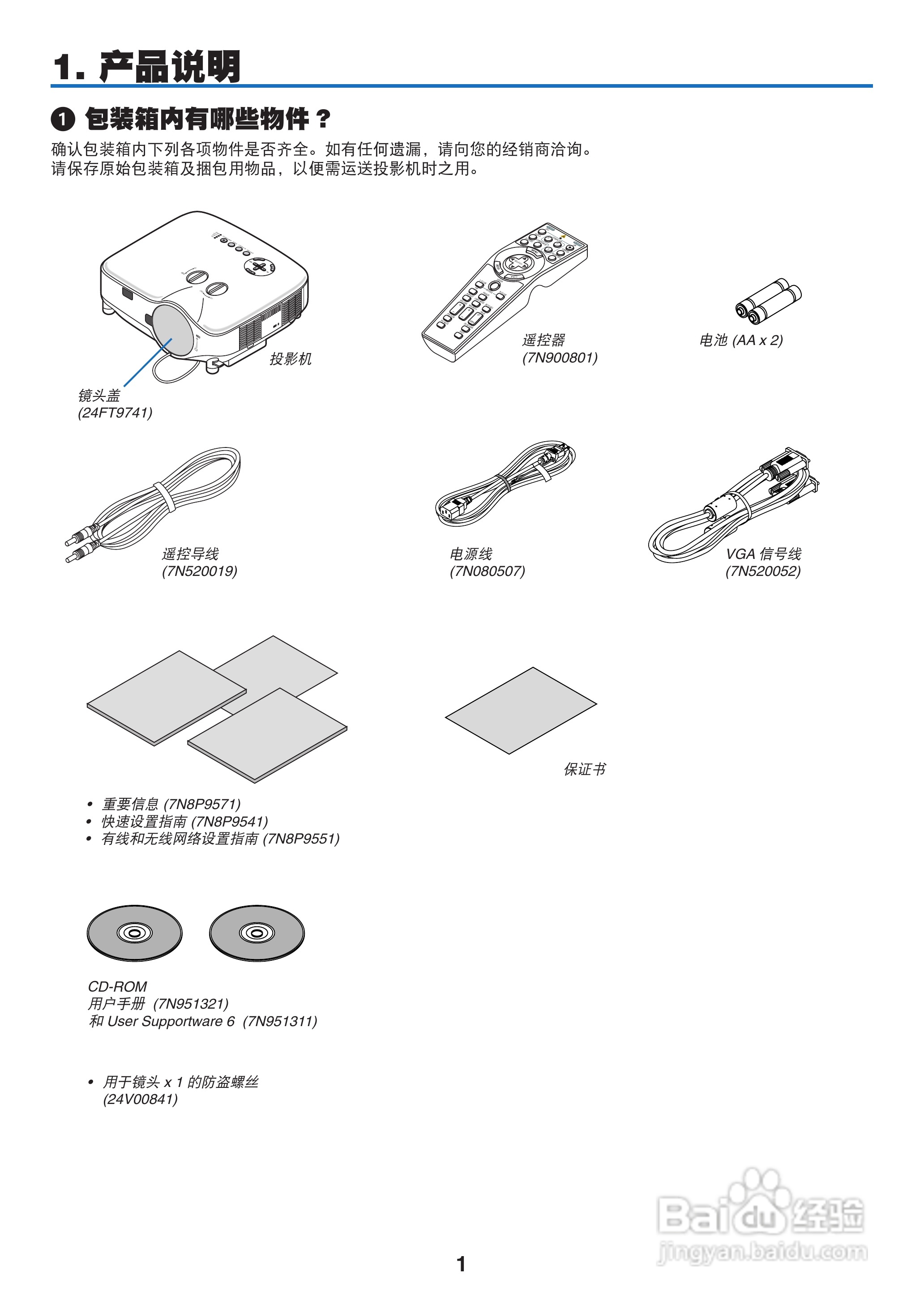 NEC NP1250+型投影机说明书:[2]