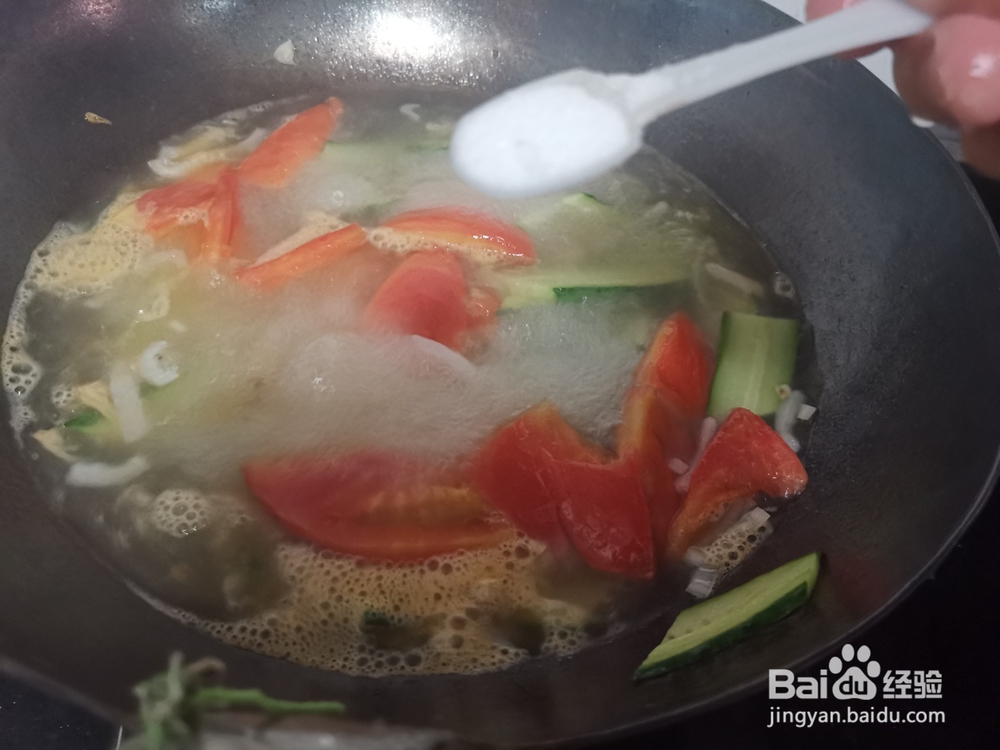 黄瓜柿子鸡蛋汤