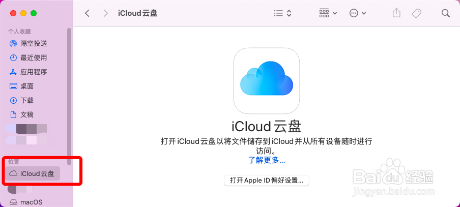Mac上设置和访问iCloud Drive