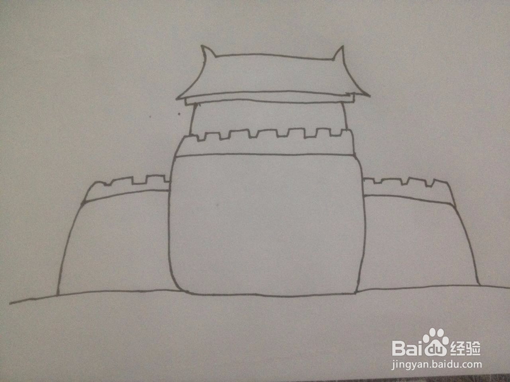 如何简单的画城门