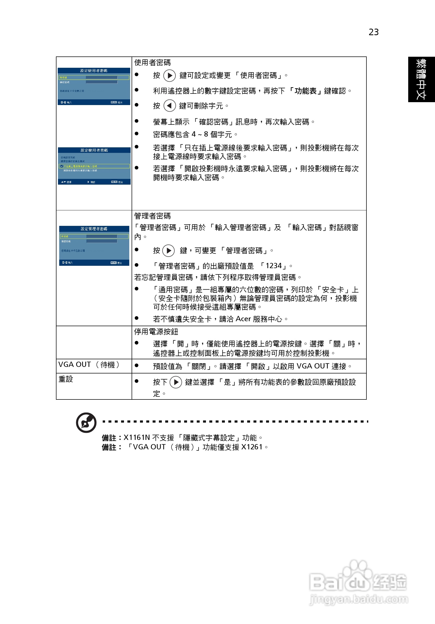 宏基H110投影机使用说明书:[4]