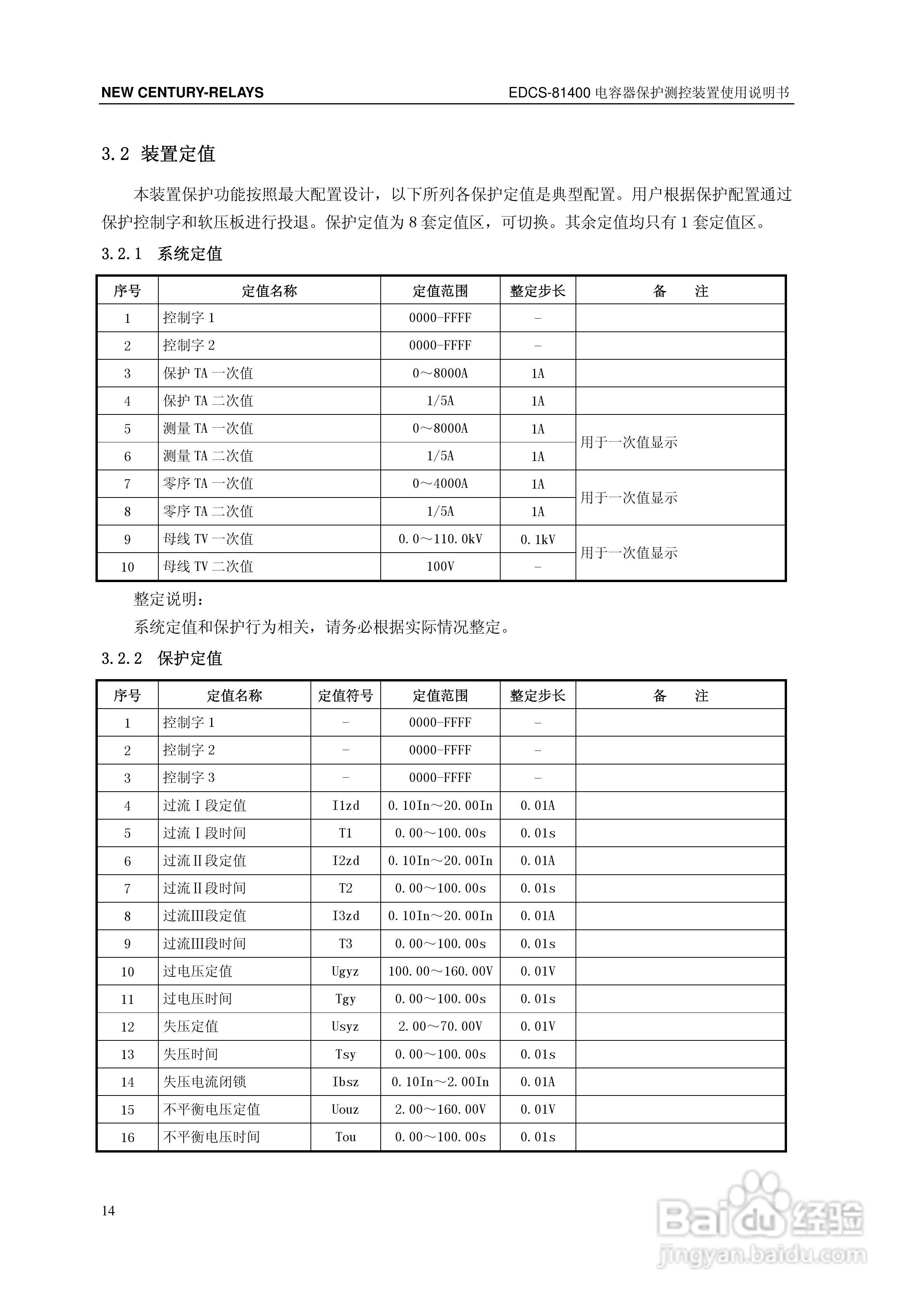 新世纪EDCS-81403电容器保护测控装置说明书:[2]