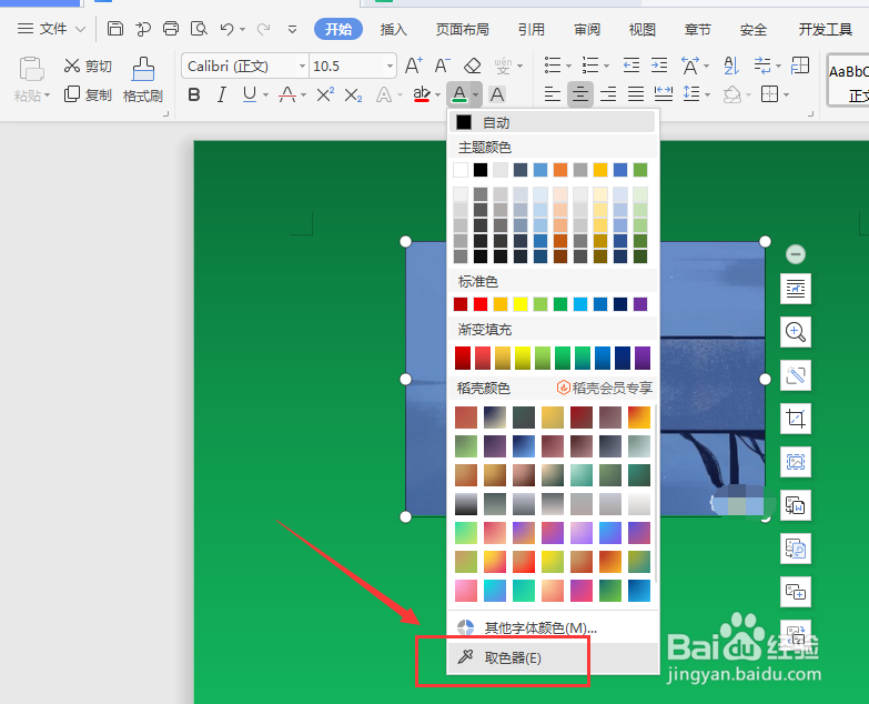 WPS文档中如何吸取图片颜色