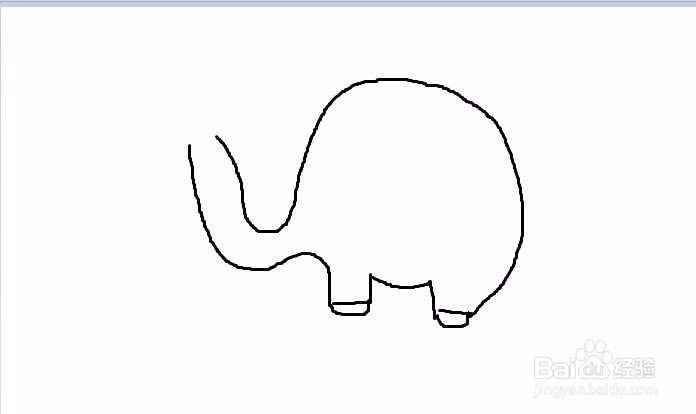 手绘短鼻小胖象的方法