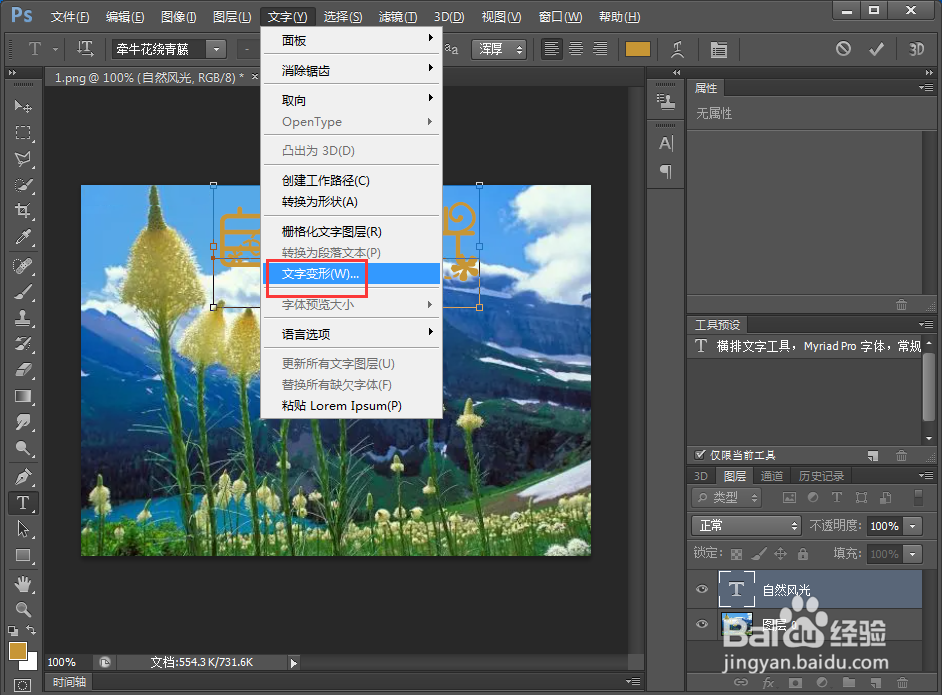怎样给文字添加膨胀和投影效果