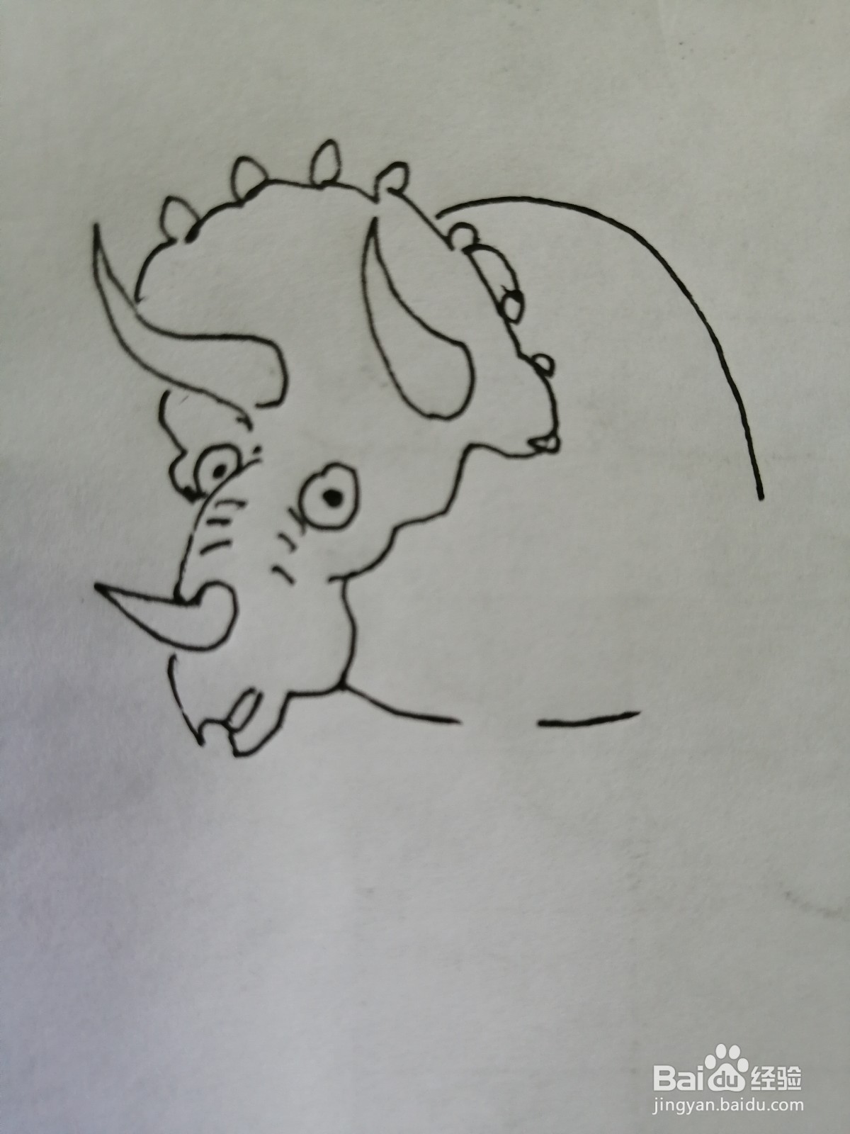 简笔画三角龙怎么画