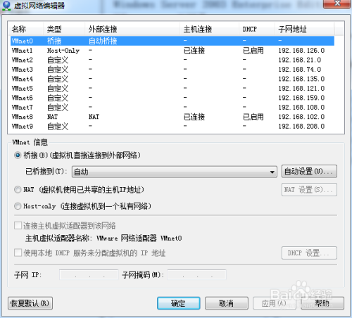 VMware三种模式(桥接/NAT/Host-Only)区别及上网