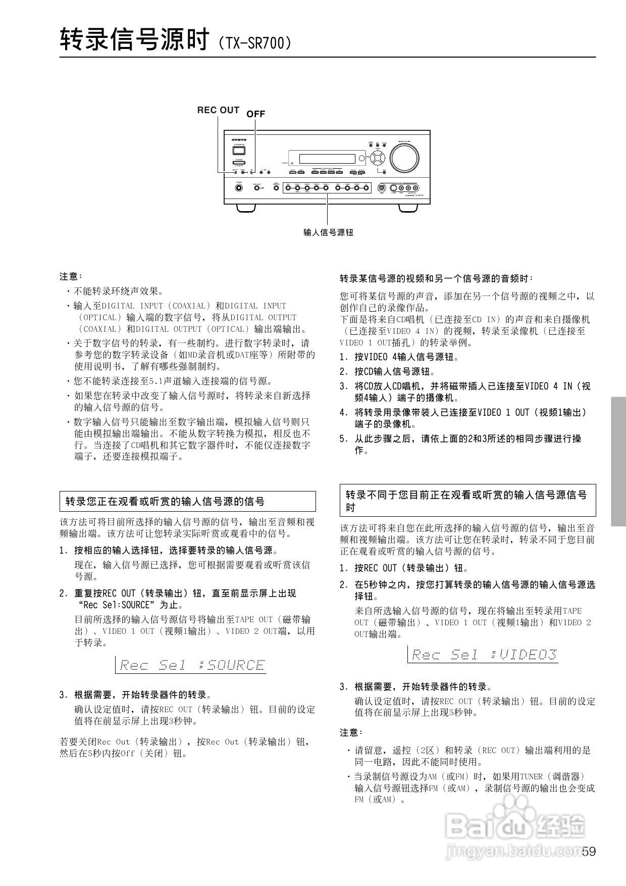 安桥AV接收机TX-SR700型使用说明书:[3]