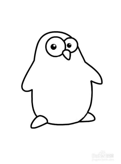 企鹅简笔画 分步画法