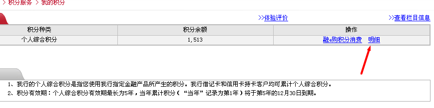 工行网银积分查询