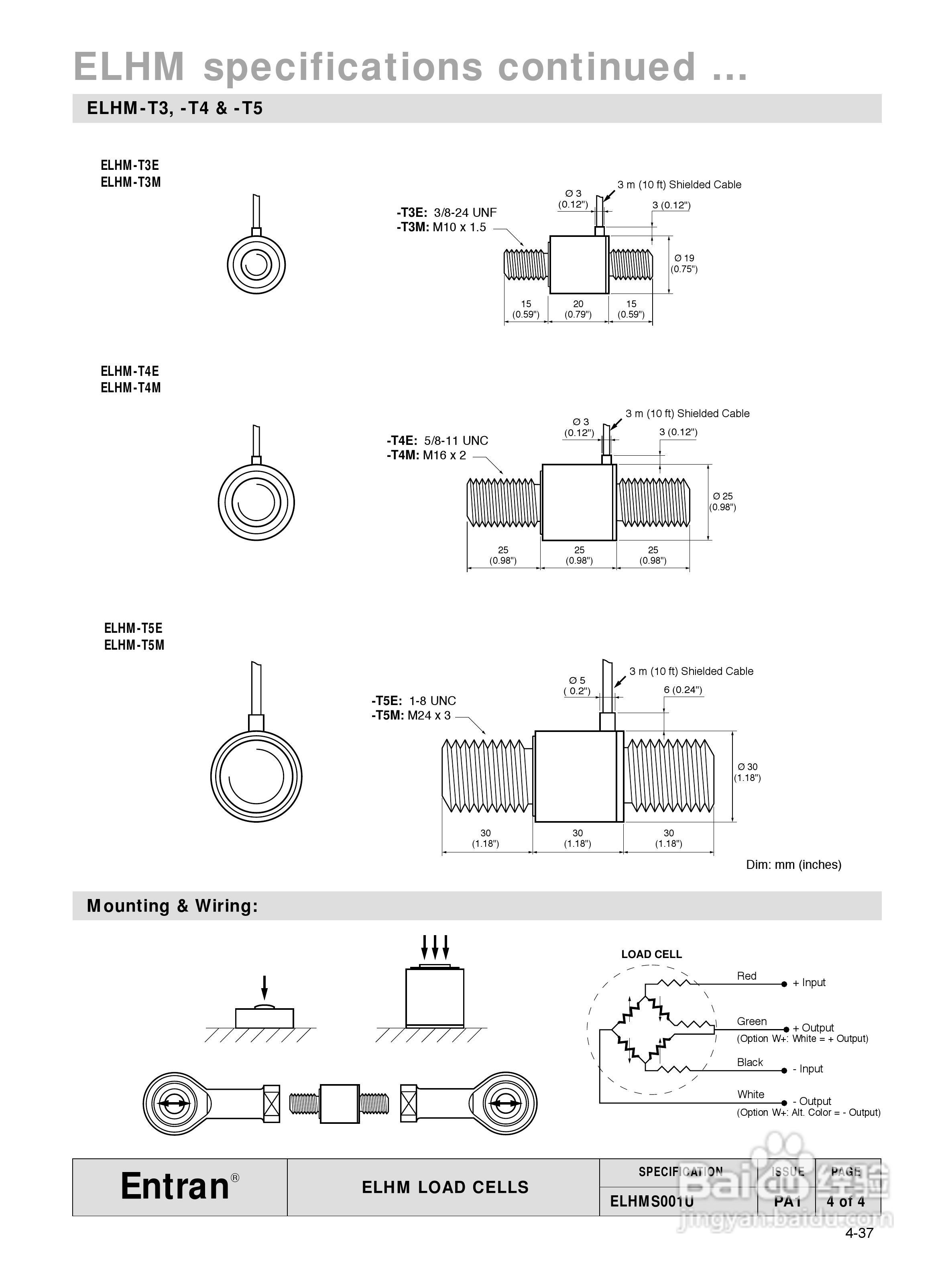 MEAS-精量电子ELHM拉力&压力传感器说明书