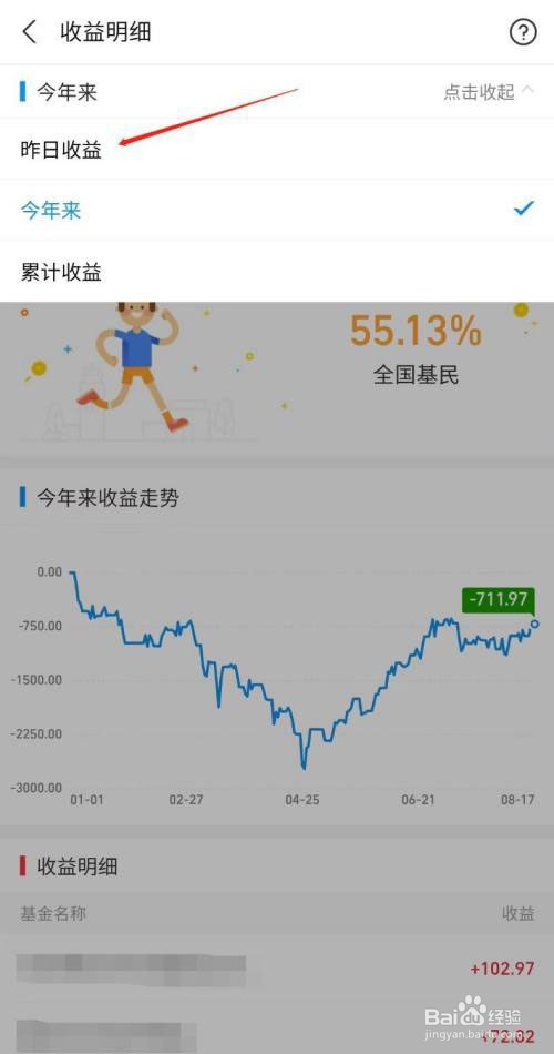 蚂蚁财富怎么查看基金昨日收益率?