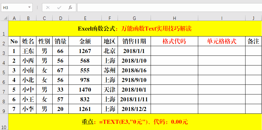 万能函数Text超级实用技巧解读!