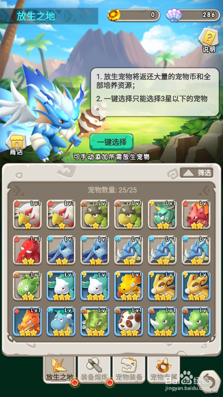 兽兽军团宠物怎么放生