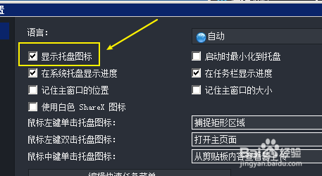 ShareX显示托盘图标