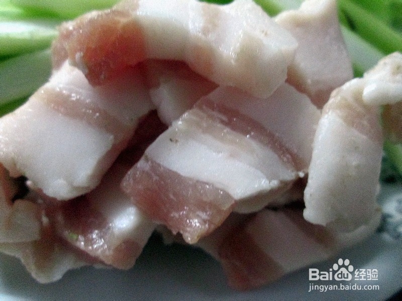 家常小菜“白菜苔梗炒五花肉”的做法