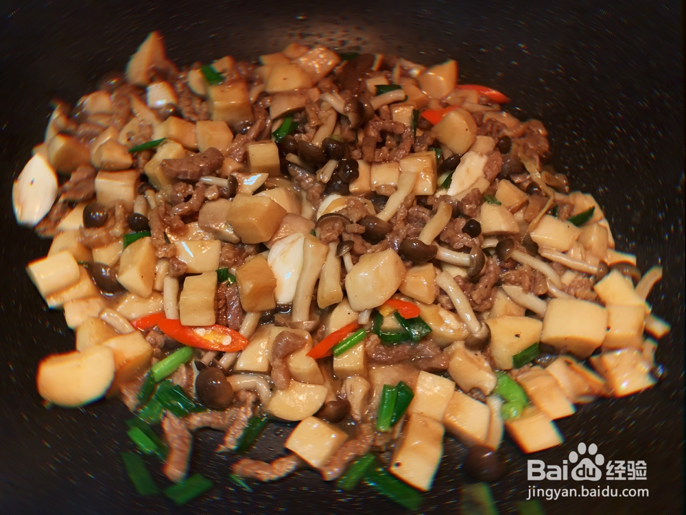 酥到掉渣的海鲜菇牛肉丝