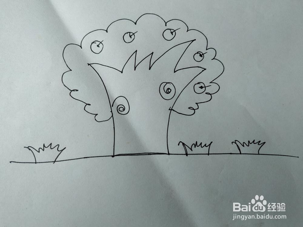 苹果树简笔画怎么画呢？