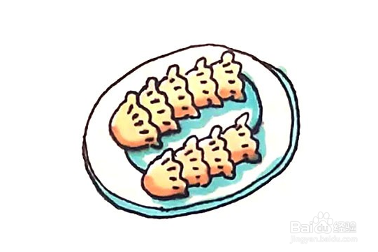 饺子的外形怎么画