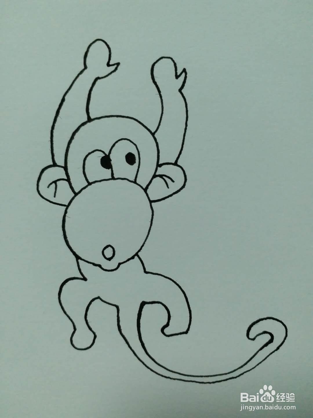 猴子的简笔画法1