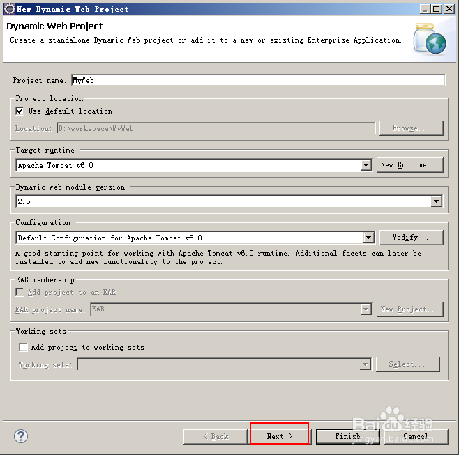 在Eclipse中配置struts2