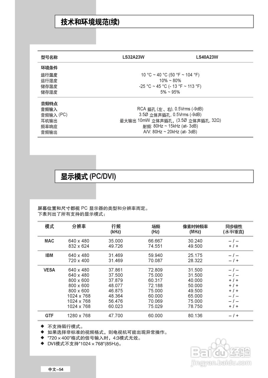 三星LS40A23W液晶彩电使用说明书:[6]