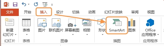 PPT2013如何插入列表图、流程图、层次结构图等