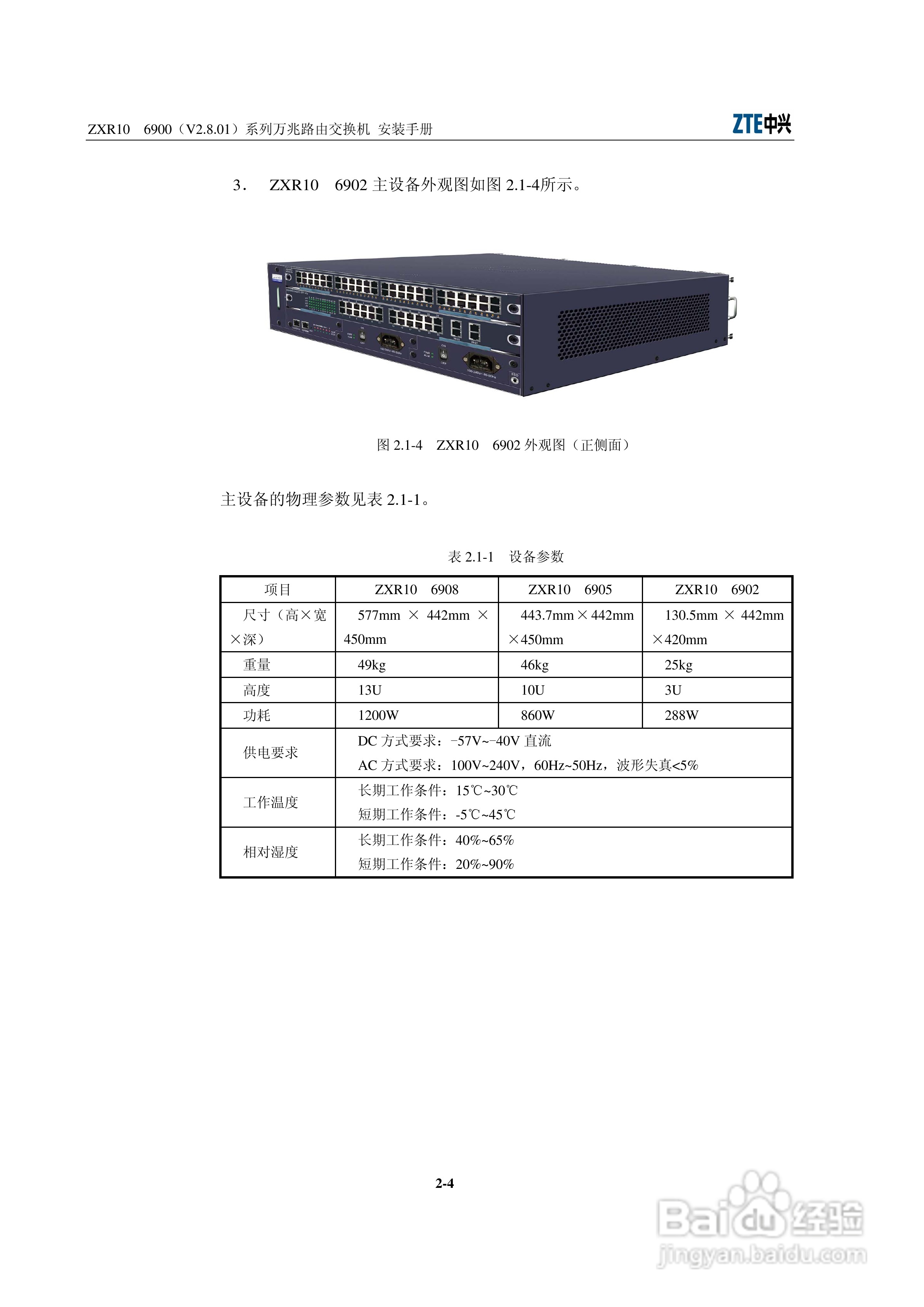 中兴ZXR10 6900（V2.8.01）系列万兆路由交换机安装说:[2]