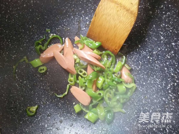 青椒火腿炒凉粉