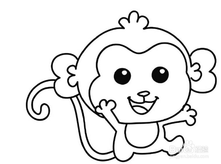 小猴子的儿童卡通简笔画教程