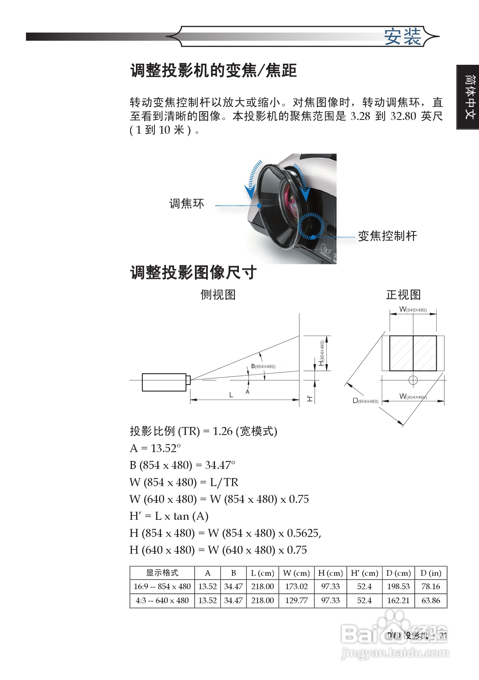 奥图码 DV10投影机说明书:[3]