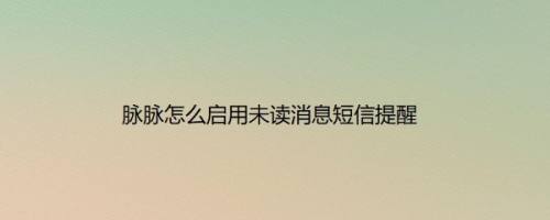 脉脉怎么启用未读消息短信提醒