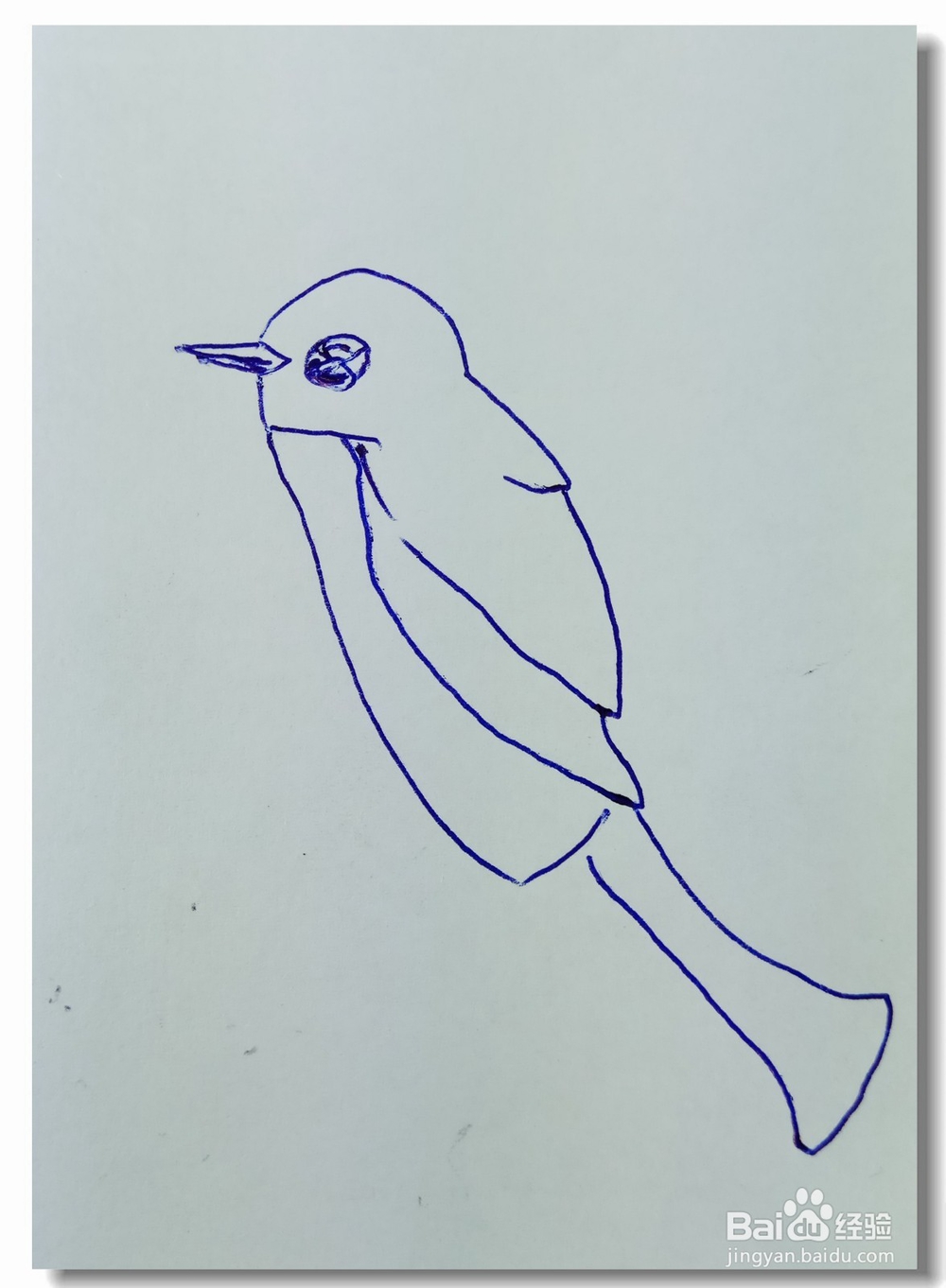 怎样画简笔画“单脚立枝鸟